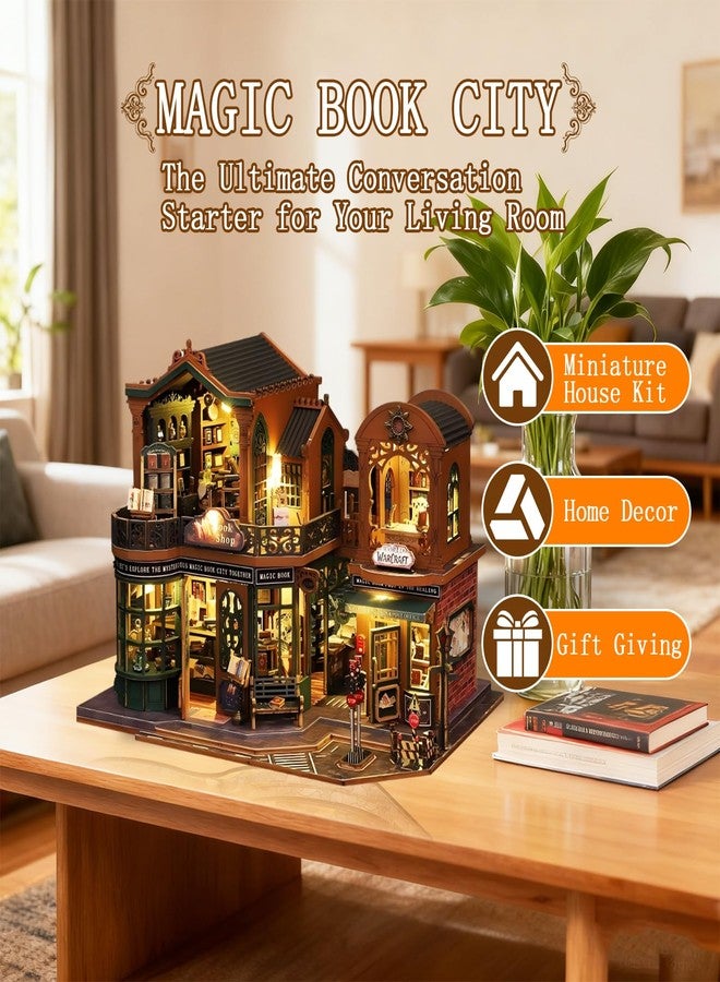 OZJAY Miniature House Kit, Mini House Building Kit with Furniture, DIY Miniature Kit for Adults Teen, Dollhouse Kit for Birthday Christmas, Magic Book House - Image 2